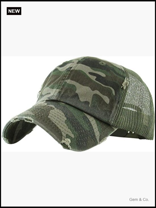 Distressed Trucker Hat - Mesh Back - One Size Adjustable main image 5